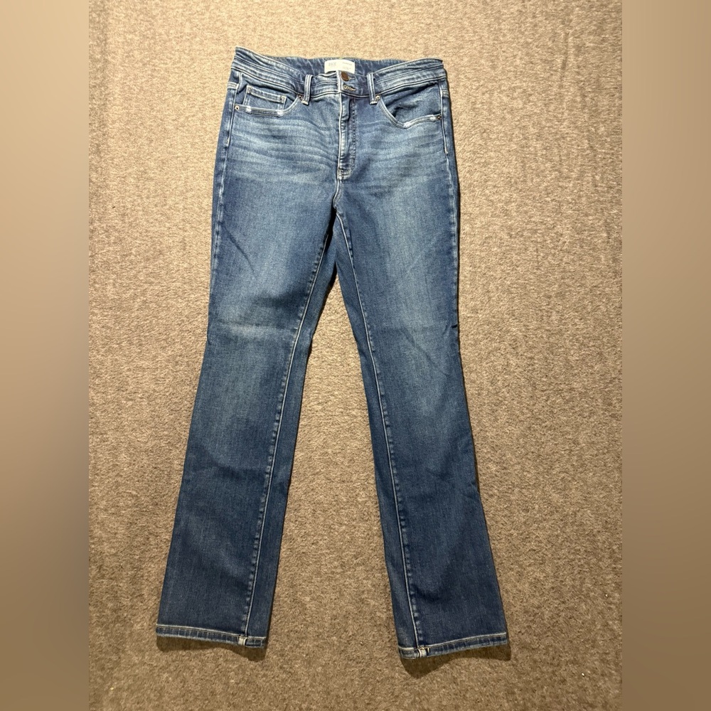 BKE Parker High Rise Straight Jeans Womens 31x32 blue stretch medium wash nice!